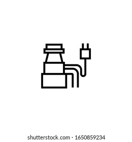 Garbage disposal vector icon in outline, linear style isolated on white background