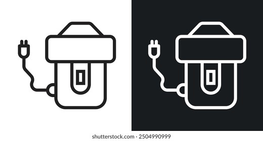 Garbage disposal vector icon set black and white filled and outlined style.