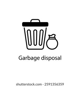Garbage disposal vector icon stock illustration