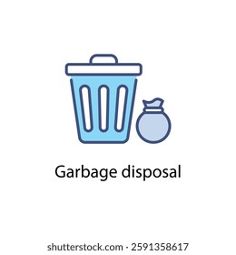 Garbage disposal vector icon stock illustration