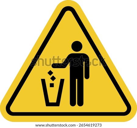 Garbage Disposal Warning Sign. Hazard Symbol for Safety and Caution