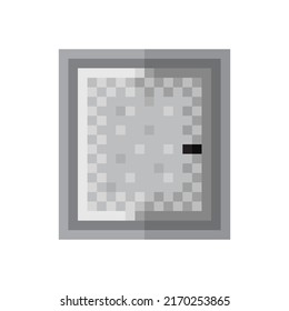 Garbage door pixel art. Vector illustration.