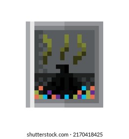 Garbage door pixel art. Vector illustration.