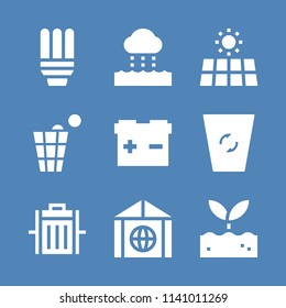 garbage, garbage, eco light and water cycle icons set. Vector graphic design for web and application