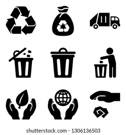 Garbage and Ecology icon set