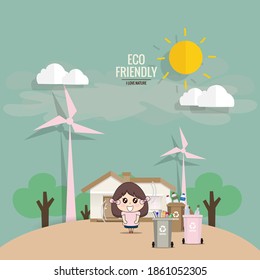 Müllabfuhr, Umweltverschmutzungskonzept. Vektorgrafik.