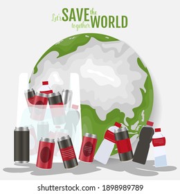 Garbage, environmental pollution concept. Vector illustration.