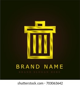Garbage golden metallic logo