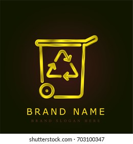 Garbage golden metallic logo