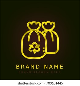 Garbage golden metallic logo