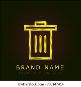 Garbage golden metallic logo