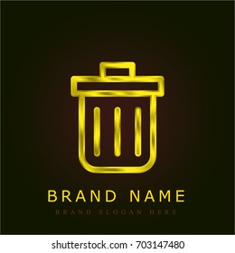 Garbage golden metallic logo