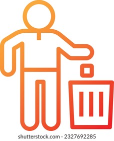 Garbage Gradient Icon - Single Icon, Vector