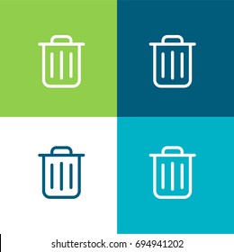 Garbage green and blue material color minimal icon or logo design