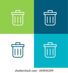 Garbage green and blue material color minimal icon or logo design