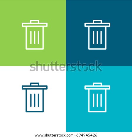 Garbage green and blue material color minimal icon or logo design
