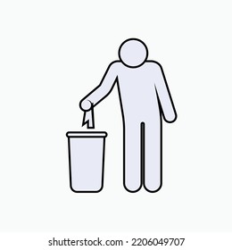 Garbage Handling Icon. Symbol for Keeping Clean - Vector.