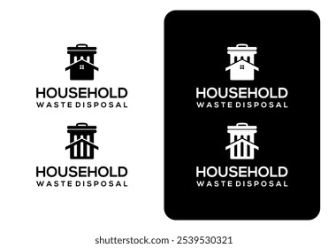 Ilustración vectorial de diseño de logotipo de casa de basura