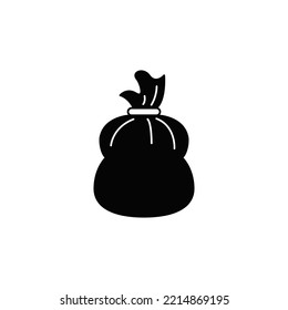 Garbage icon in black flat glyph, filled style isolated on white background