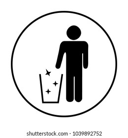 Garbage icon in circle
