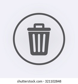 Garbage Icon in circle . Vector illustration