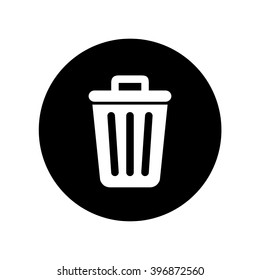 Garbage Icon in circle . Vector illustration