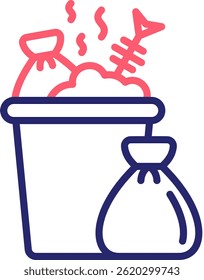 Garbage Icon Color Vector Illustration