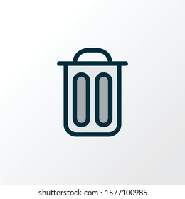 Garbage icon colored line symbol. Premium quality isolated trash bin element in trendy style.