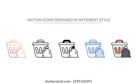 Garbage icon design with white background stock illustration
