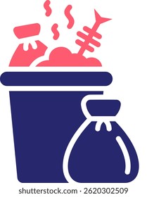 Ilustración vectorial de relleno de iconos de basura