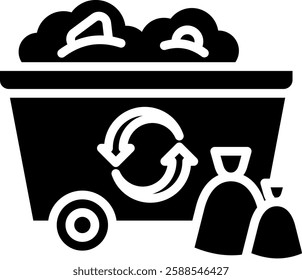 Garbage Icon Glyph Vector Illustration