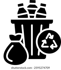 Garbage Icon Glyph Vector Illustration