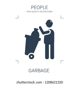 garbage icon. high quality filled garbage icon on white background. from people collection flat trendy vector garbage symbol. use for web and mobile