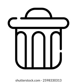 Garbage icon illustration in line style. Perfect for website mobile app presentation. Suitable for any user interface and user experience