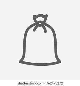 Garbage Icon Line. Isolated Symbol On Laundry Topic With Trash Bag, Garbage Icon And Rubbish Sack Meaning Vector Illustration.