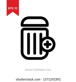 garbage icon with line style. editabla vector in eps 10