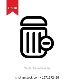 garbage icon with line style. editabla vector in eps 10