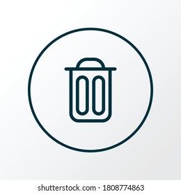Símbolo de línea de icono de basura. Pieza de basura aislada de primera calidad con un estilo moderno.