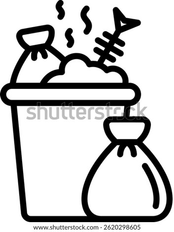 Garbage Icon Line Vector Illustration