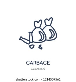 Garbage icon. Garbage linear symbol design from Cleaning collection. Simple outline element vector illustration on white background.