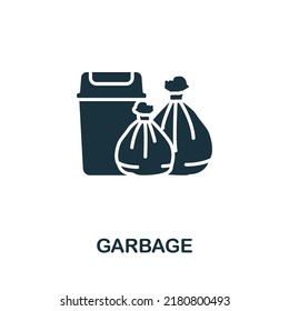 Garbage icon. Monochrome simple line Housekeeping icon for templates, web design and infographics