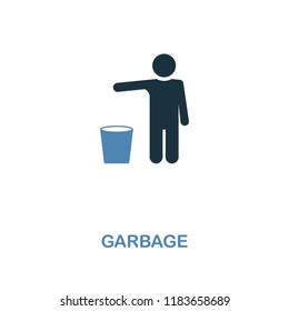 Garbage icon. Monochrome style design from shopping center sign collection. UI. Pixel perfect simple pictogram garbage icon. Web design, apps, software, print usage.