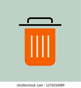 Garbage icon on white