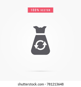 Garbage icon. recycling symbol