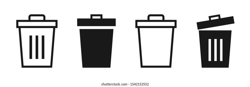 Garbage Icon Set Vector Sign In White Background