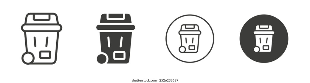 Garbage icon Simple outline vector logo