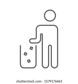 Garbage icon, simple style. Simple illustration of garbage bin vector line icon for web design isolated on white background. EPS 10