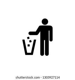 Garbage icon symbol. Do not litter sign vector