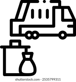 garbage icon. Thin Linear Style Design Isolated On White Background