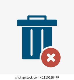 Garbage icon, Tools and utensils icon with cancel sign. Garbage icon and close, delete, remove symbol. Vector illustration
